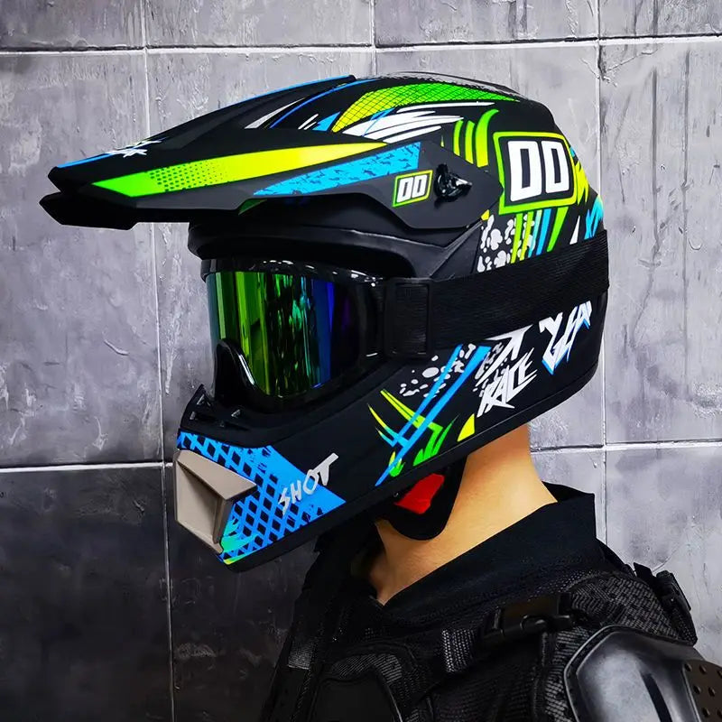 ORZ-Motocross Helmet Off Road Dirt Bike ATV MX Racing Helmet DOT Approved for Adults