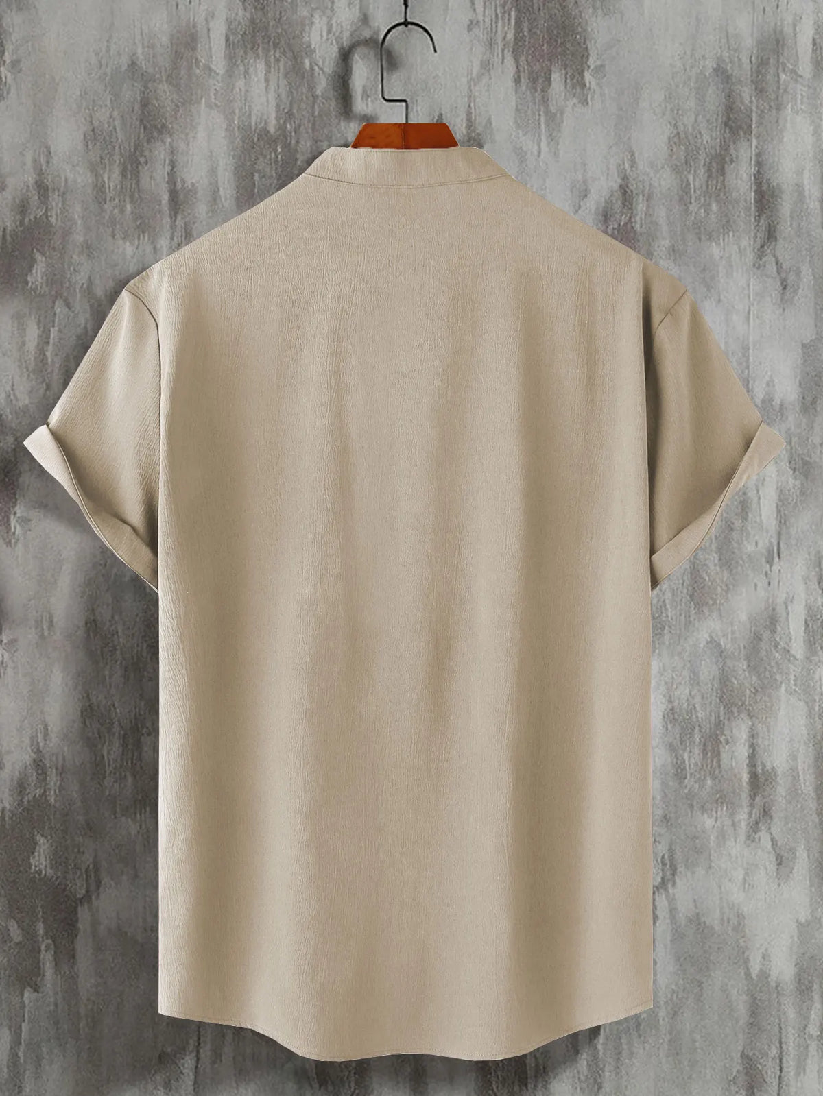 Summer Fashion Men's Short Sleeve Button Down Henley Shirts Casual Solid Beach Shirt