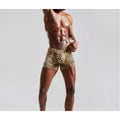 Sexy Wild Leopard Print Slim Fit Men's Casual Shorts Beach Vacation Quick Drying Swim Shorts Home Men's Shorts Pajama Pants Gym