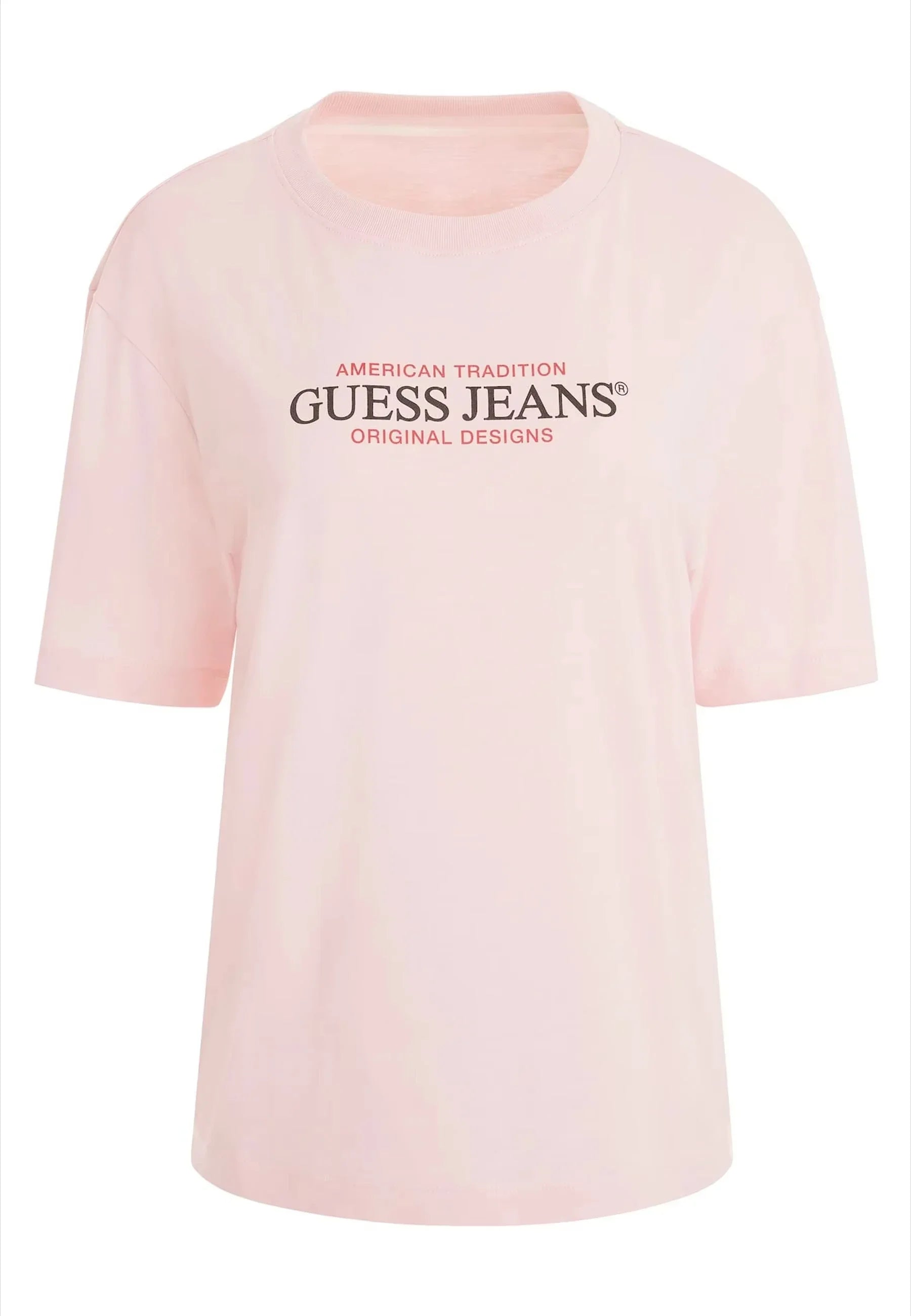 Guess denim T-shirt for women, short-sleeved luxury brand, unisex summer top, streetwear style