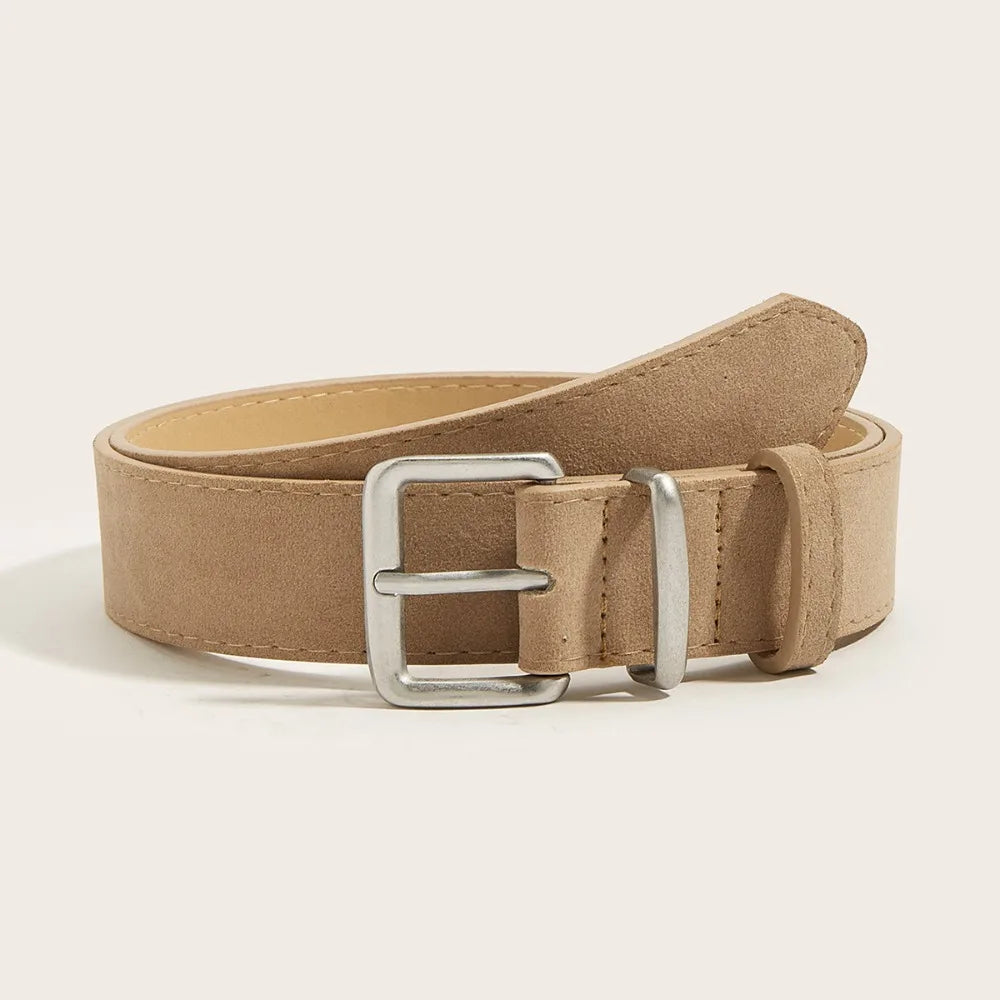 Maillard Style Suede Leather Wide Belt Trendy Luxury Design Business Waist Strap Versatile Casual Trouser Dress Belts Gifts