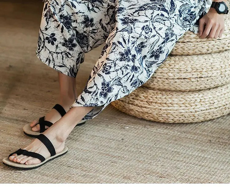 Men's Casual Cotton Linen Seven-Foot Pants Summer plus Size Lantern Loose Fit Shorts Harlan Style Comfortable Breathable Leis...