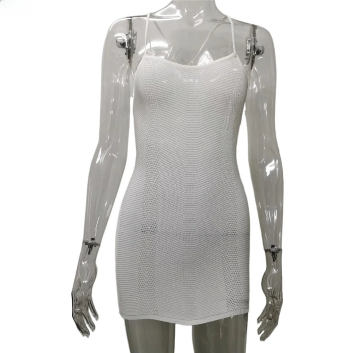 Sexy Knitted Short Dress LinJ2026 Women's Holiday Sleeveless Bodycon Strapless Backless  Dress Trendy European Style City...
