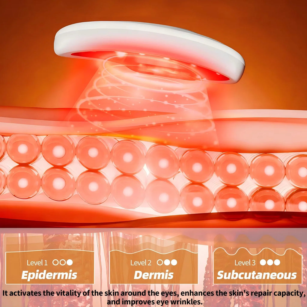EMS Facial Eye Beauty Device With Gel Patches Red Light Eye Firming Massage For Eye Care Reducing Eye Bags Dark Circles