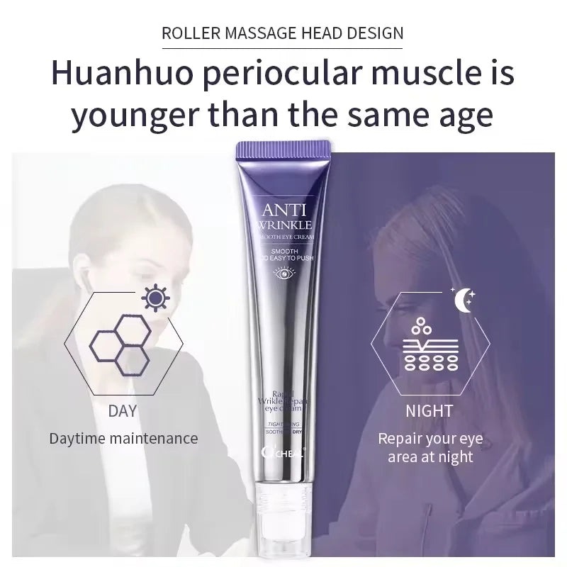 Anti Wrinkle Anti Dark Circle Eye Cream Roller Massager Moisturizing Eye Bags Anti Aging Hyaluronic Acid Eye Skin Care Products