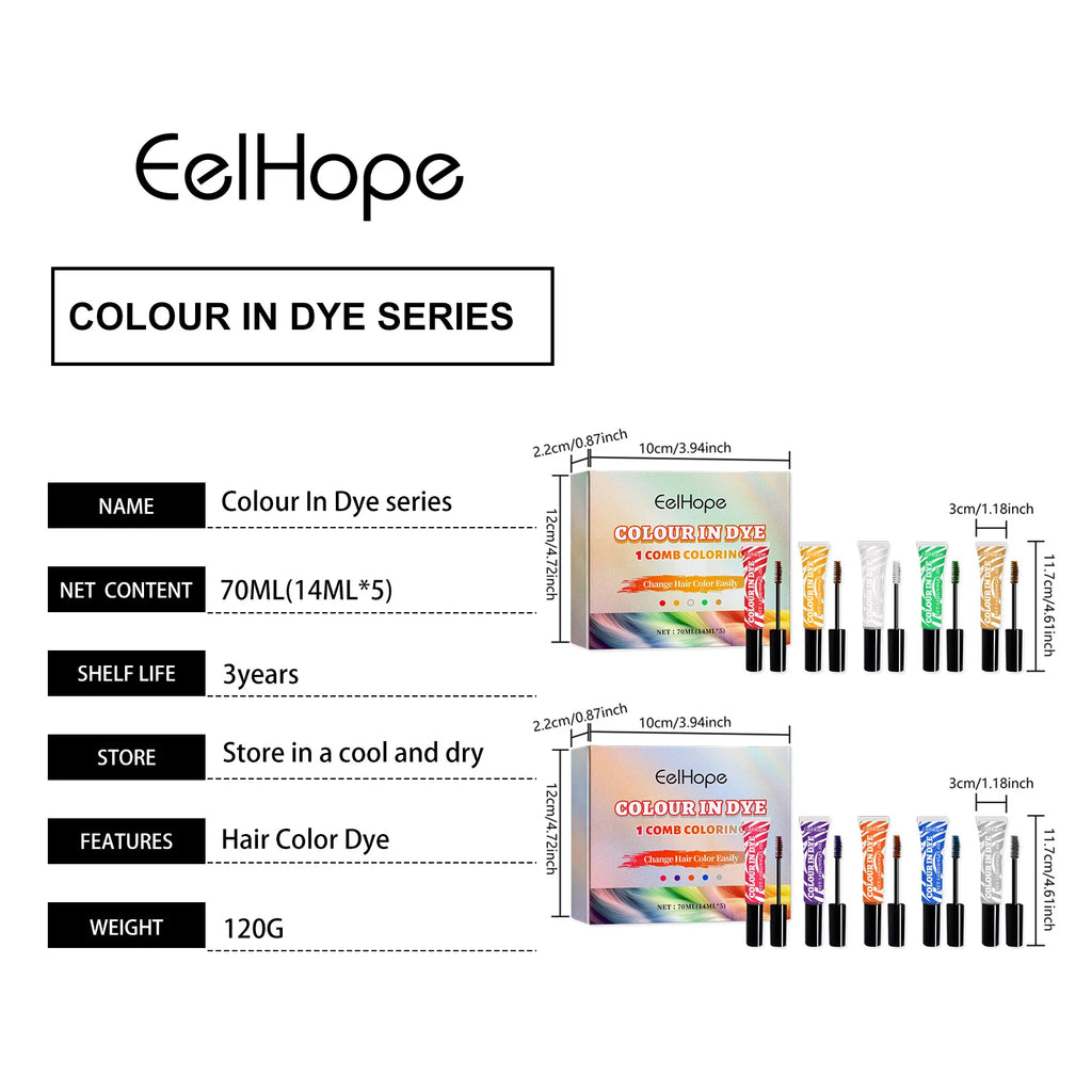 Temporary Hair Coloring Agent Kit Coverage Gray White Hairs Non‑irritating Evenly Bold Trendy Hairstyles Disposable Color Dyeing