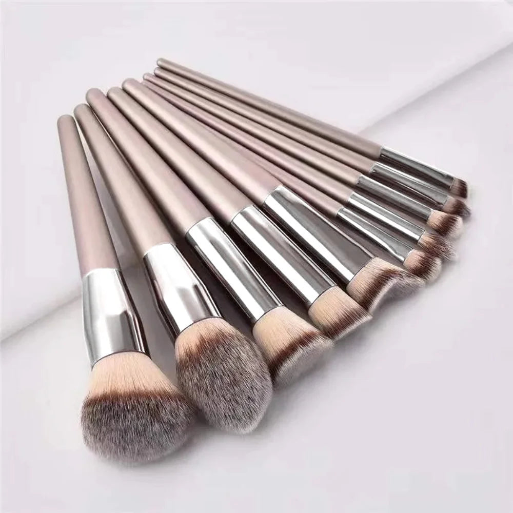 10 Makeup Brush Set Professional Foundation Concealer Powder Eyeshadow Blush Brush Blending Cosmetic Beauty Tool for Face & Eye