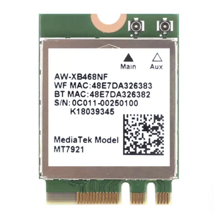 Wi-Fi 6 MT7921 MT7921 1800M Bluetooth 5.2 desktop / notebook wireless wifi network card supports windows10 win11