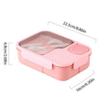 Bento Lunch Box Kid's Lunch Box Microwaveable Bento Box with Tableware Kawaii Heated 3 Grid Sandwich Snack Food Box Food Storage