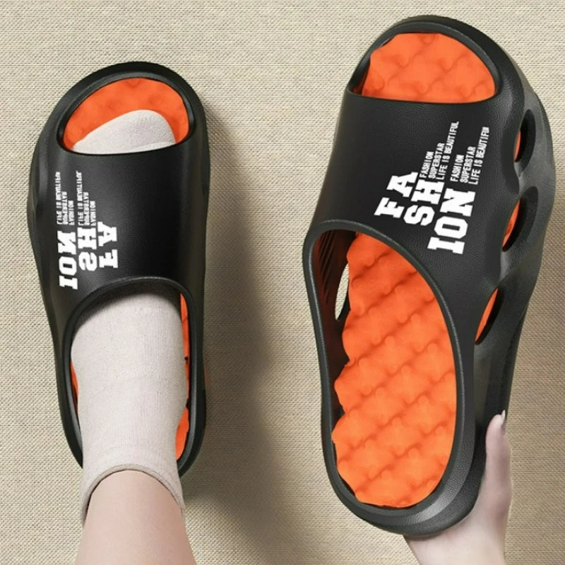Men's Slippers Fashion Massage Slippers Summer Indoor Platform Slippers Soft Sole Beach Flip Flops Non-Slip Outdoor Men Sandals