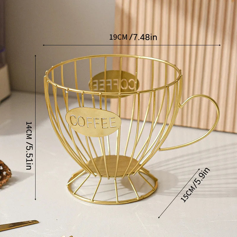 Metal Coffee Capsule Holder Large Capacity Cup Coffee Pod Organizer for Coffee Shop Bar Display Kitchen Storage Accessories