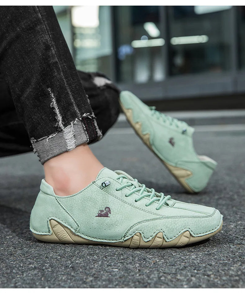 Men Leather Casual Shoes Luxury Low Top Sneakers Comfortable Mens Shoes Big Size Designer Loafers Moccasin Shoe Man 2026 New