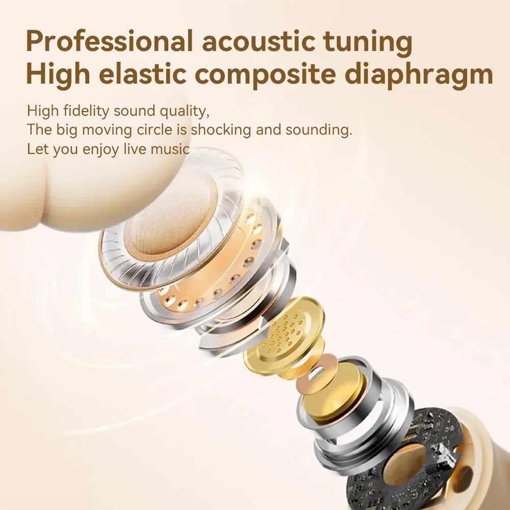 Bluetooth 5.4 Headphones True Wireless In-ear Long Noise Reduction TWS Sports High Sound Quality Digital Display Screen Earplugs