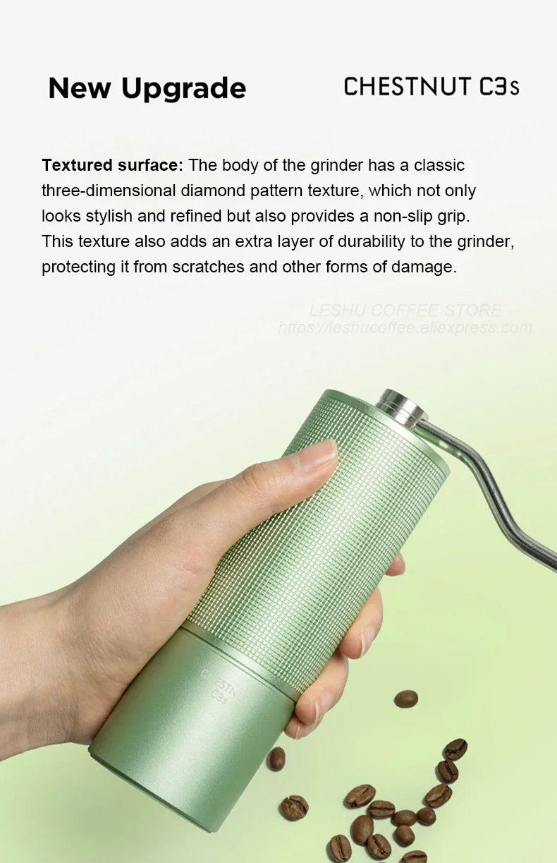 TIMEMORE Chestnut C3S / C3ESP Manual Coffee Grinder Upgrade All-metal Body & Anti-slip Design Portable Grinder S2C Burr Inside