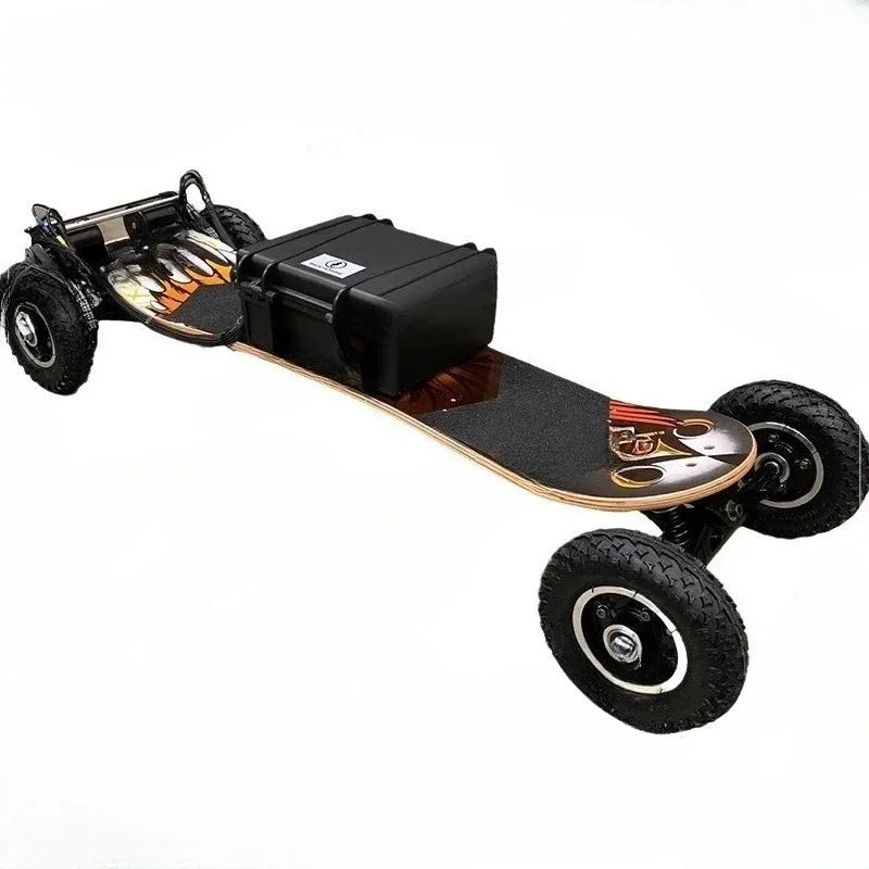 Four-wheel Drive Electric Skateboard Skateboard Belt Drive Frame Longboard Mountain Board 11-inch Bracket 8-inch Tire Double