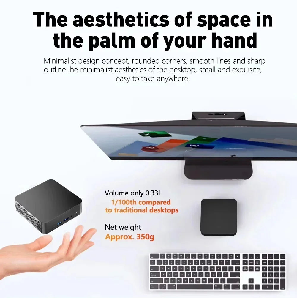 2026 Intel Core i9 10980HK N150 Mini PC 16GB RAM 1TB SSD WiFi 6 BT5.2 Windows 11 4K Portable Gaming Desktop Computer