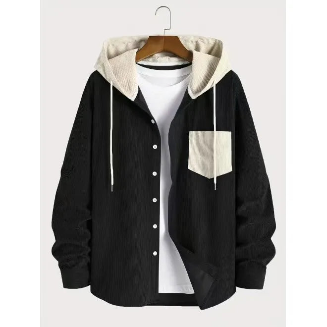 Men's Longsved Hooded Shirt Casual Loose Fit Cool Sensation Polyester Fiber Winter Season Women's Applicable  Shirt