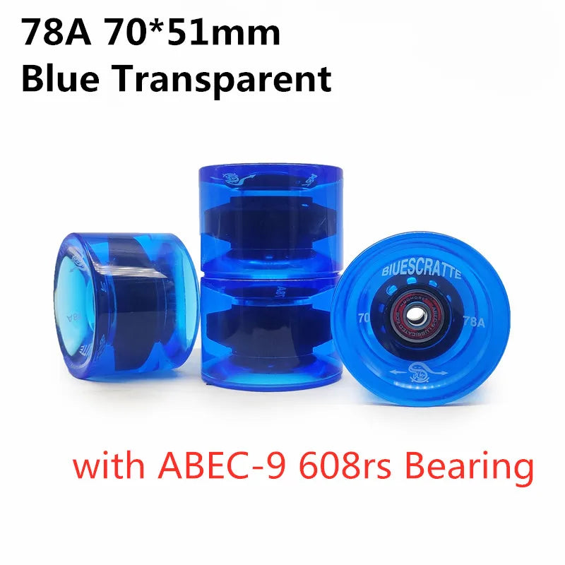 4pcs 70mm 51mm 80 duro Longboard Wheel for 70mm Skateboard Tire 80A Durable Elastic PU Ruedas for Road Street Skate Board Rodas