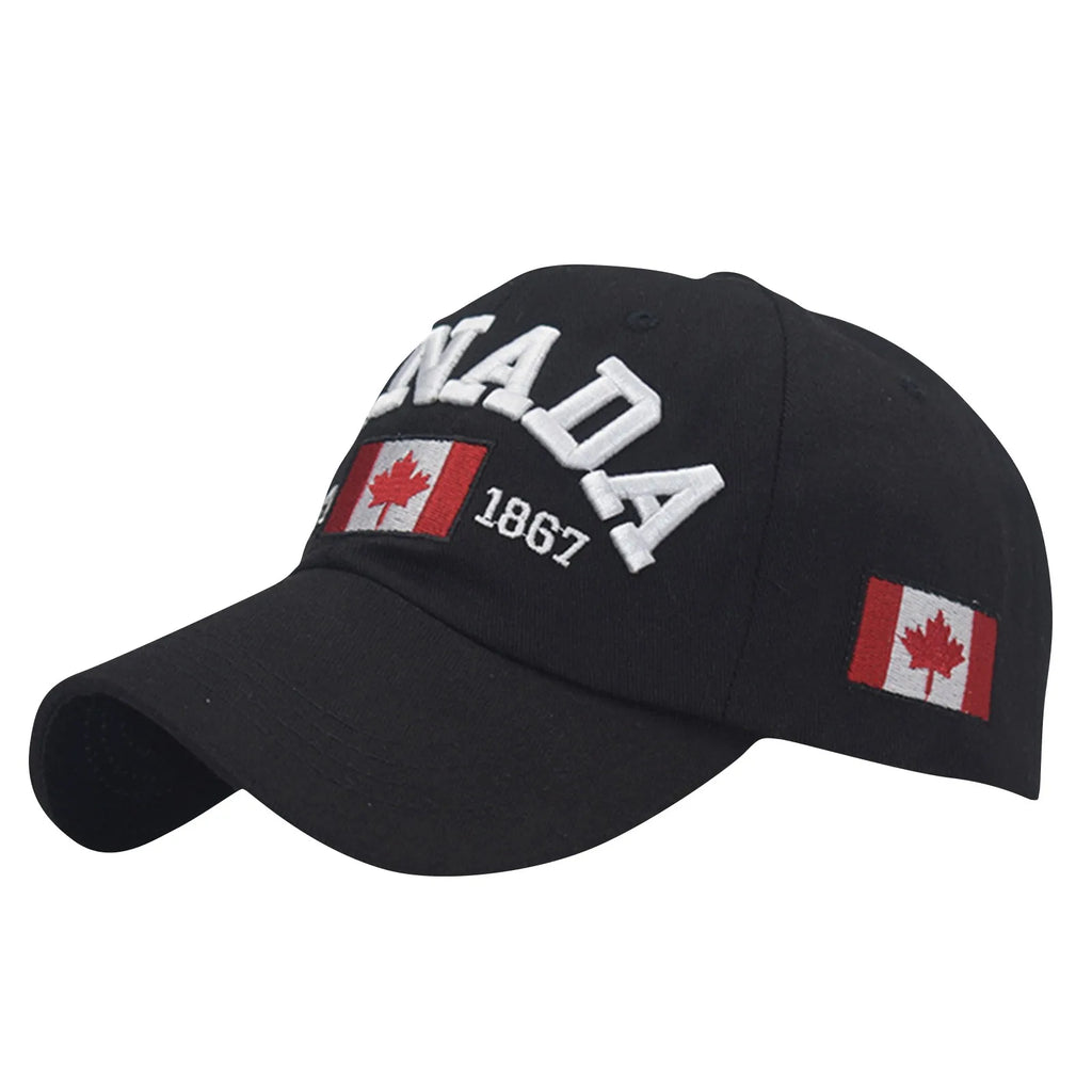 Fashion Canada Baseball Cap,Embroidered Maple Leaf Golf Hat Adjustable Canada Hat For Men Women Kids Canada Souvenirs