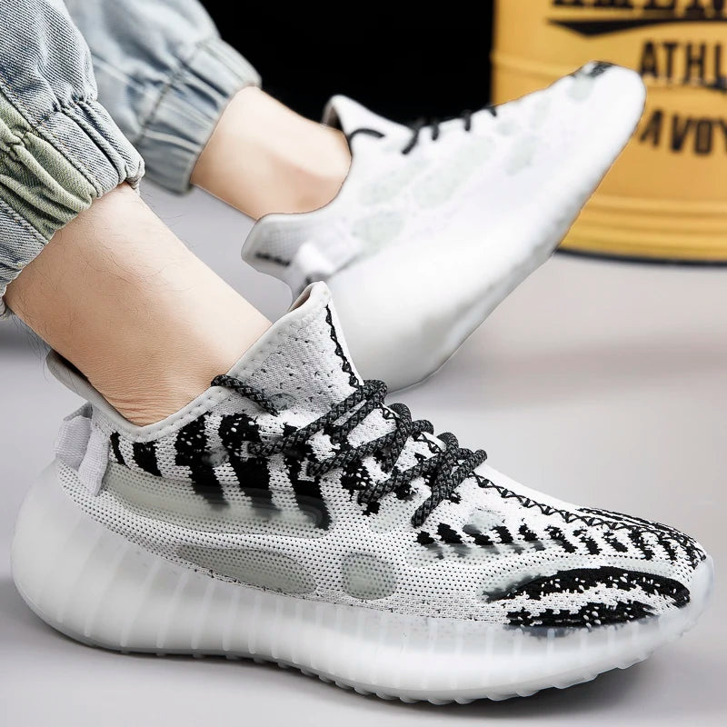 New Autumn-style Boyfriend Mesh Shoes, Breathable Casual Sports Shoes, Popcorn Sole Lightweight Running Shoes