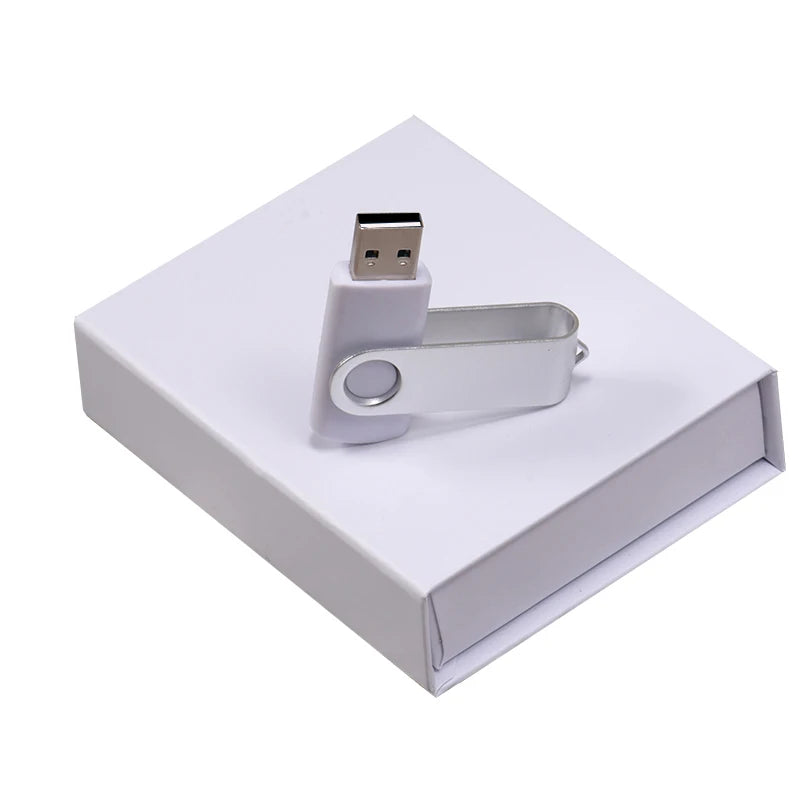 Gift Box Custom The Logo for Free Pen Drive Real Capacity USB Flash Drives Black Memory Stick Color Printing 64GB/32GB U Disk