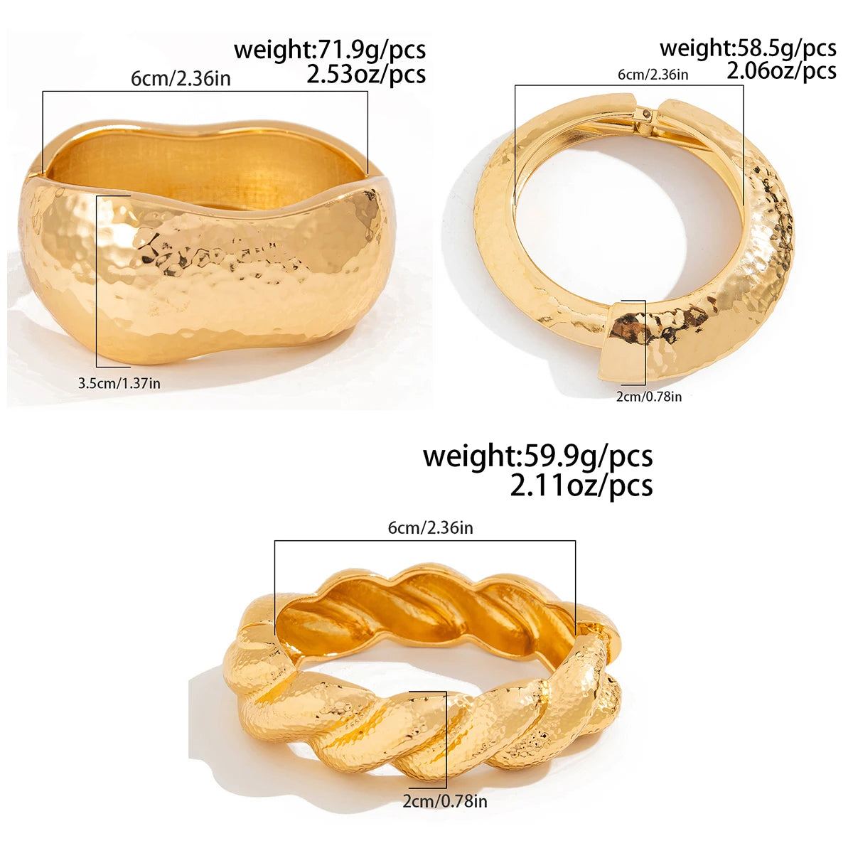 Ingemark Unique Punk Irregular Heavy Metal Chunky Spring Bangles for Women Punk Geometric Charm Bracelet Grunge Jewelry Men New