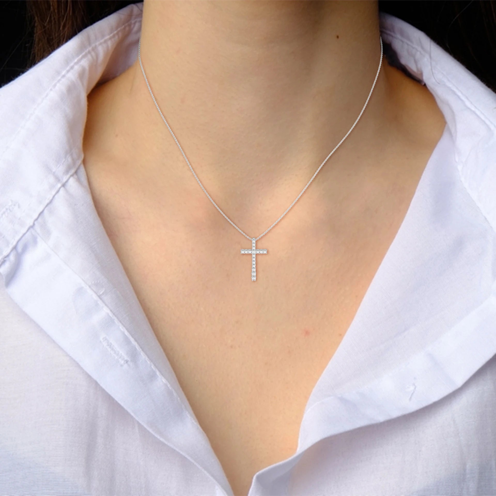 Women Silver Lab Created Diamond Pendant Necklace Classic Solitaire Fine Jewelry for Daily Wear and Special Occasion Styling