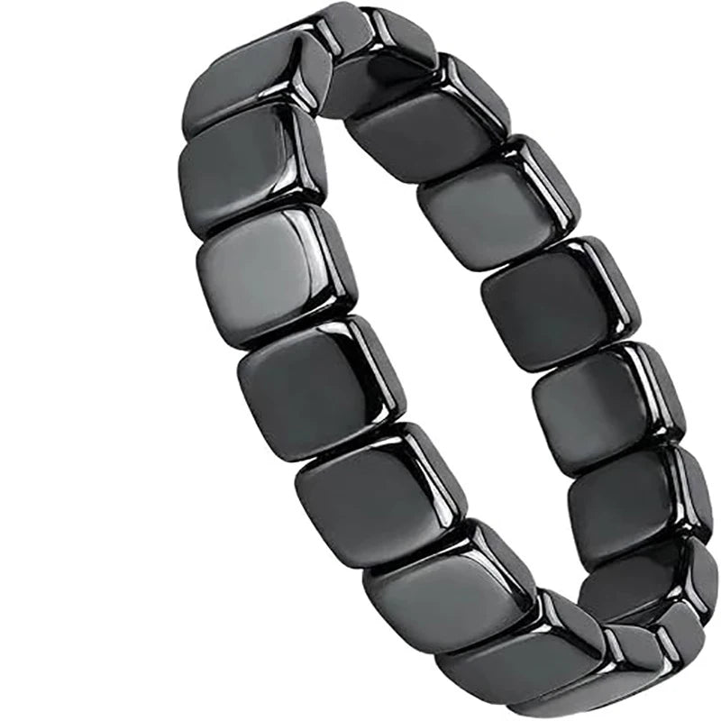 1pcs Hematite Bracelet For Men Reclaim Your Edge Confidence Natural Hematite Stone Beaded Stretch Healing Bracelets Gift Jewelry