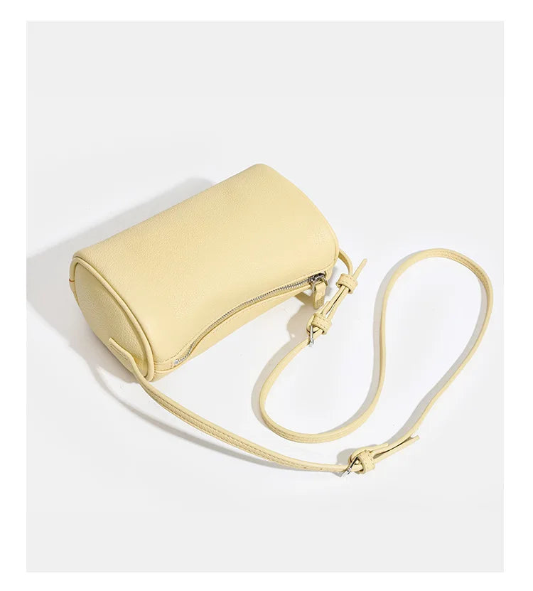 2026 New Women Lychee Pattern Small Pillow Bag Summer Fashion Boston Handbag Single Shoulder Crossbody Bag Small Bag Red Yellow