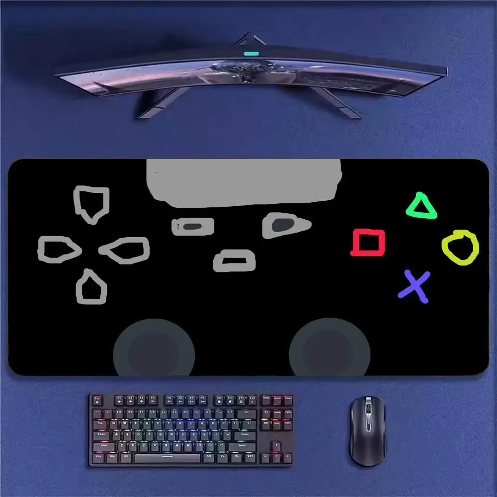 Super Retro Game Controller Mouse Pad Tapetes de Mesa Teclado, Borracha Kawai, Tapete de Mesa Antiderrapante, XXL90x40cm