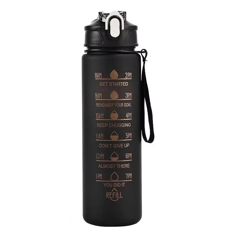 800ML Sports Water Bottle with Time-Tracking Straw Leak Proof Locking Flip Cover for Easy Carry Ideal for Outdoor Adventures