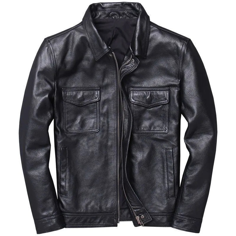 Men's Cycling Jacket Retro Casual Loose  Outdoor Cycling Hiking Camping Travel Home Workwear Men's Motorcycle Leather Jacket