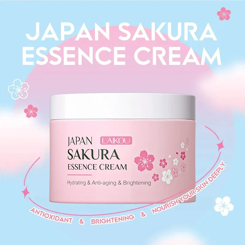 LAIKOU SAKURA Essence Face Cream Hyaluronic Acid Smoothing Moisturizer Whitening Nourishing Oil Control Brighten Skin Care Cream