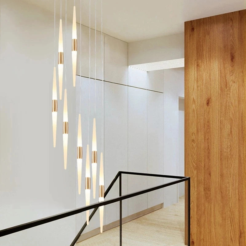 Led Pendant Lamps for Stairs Attic Living Room Bedroom Kitchen Staircase Ceiling Lighting Indoor Home Decoration Long Chandelier
