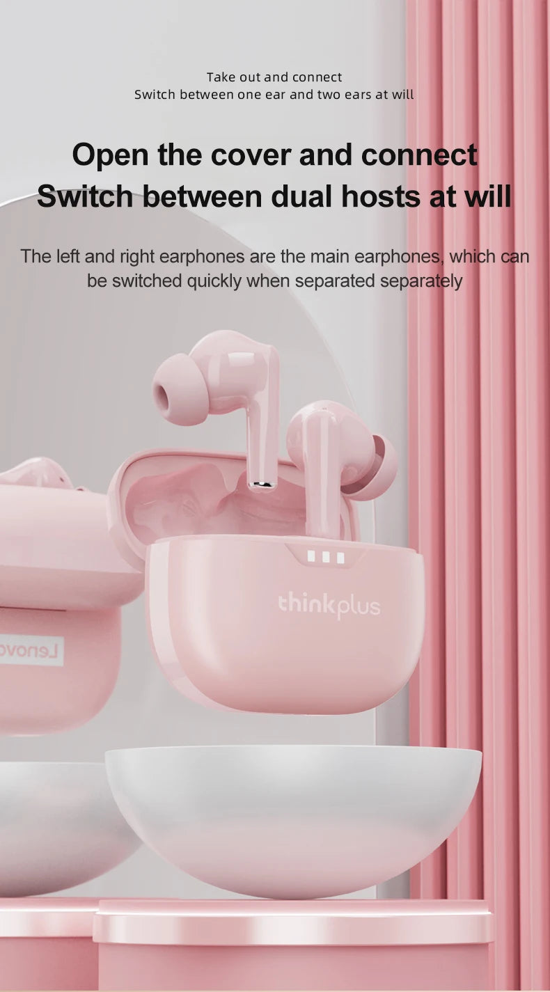 Lenovo Earphones TWS Wireless Bluetooth 5.3 Earbuds HiFi Stereo Noise Reduction Headphones Touch Control HD Call with Mic New