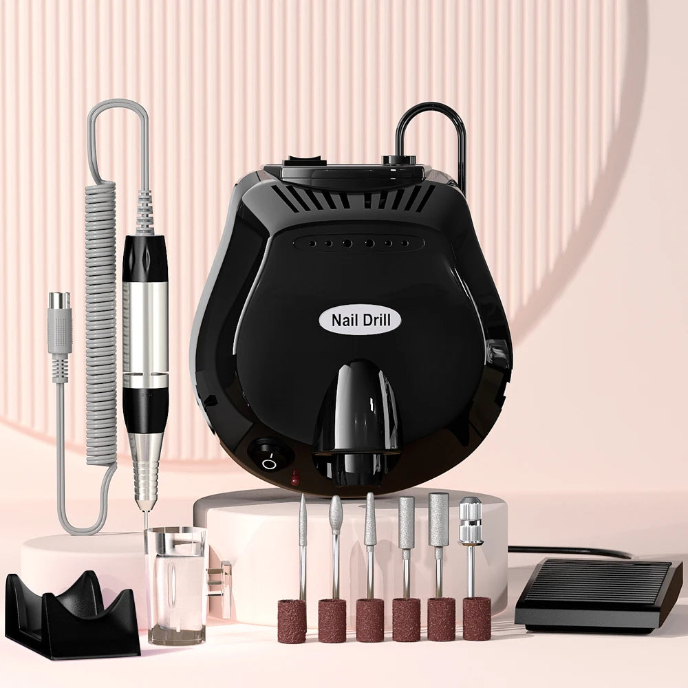 35000RPM Electric Nail Drill Machine Cutter Set Nail Gel Polisher Nail Tools Salon Equipment Strong Polishing Tool Nail File Kit