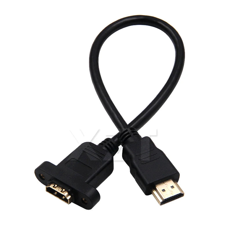 30cm/50cm/60cm/1m/1.5m Gold Plated HDMI-compatible Extension Cable Male to Female With Panel Mount  For HD TV LCD Lapt