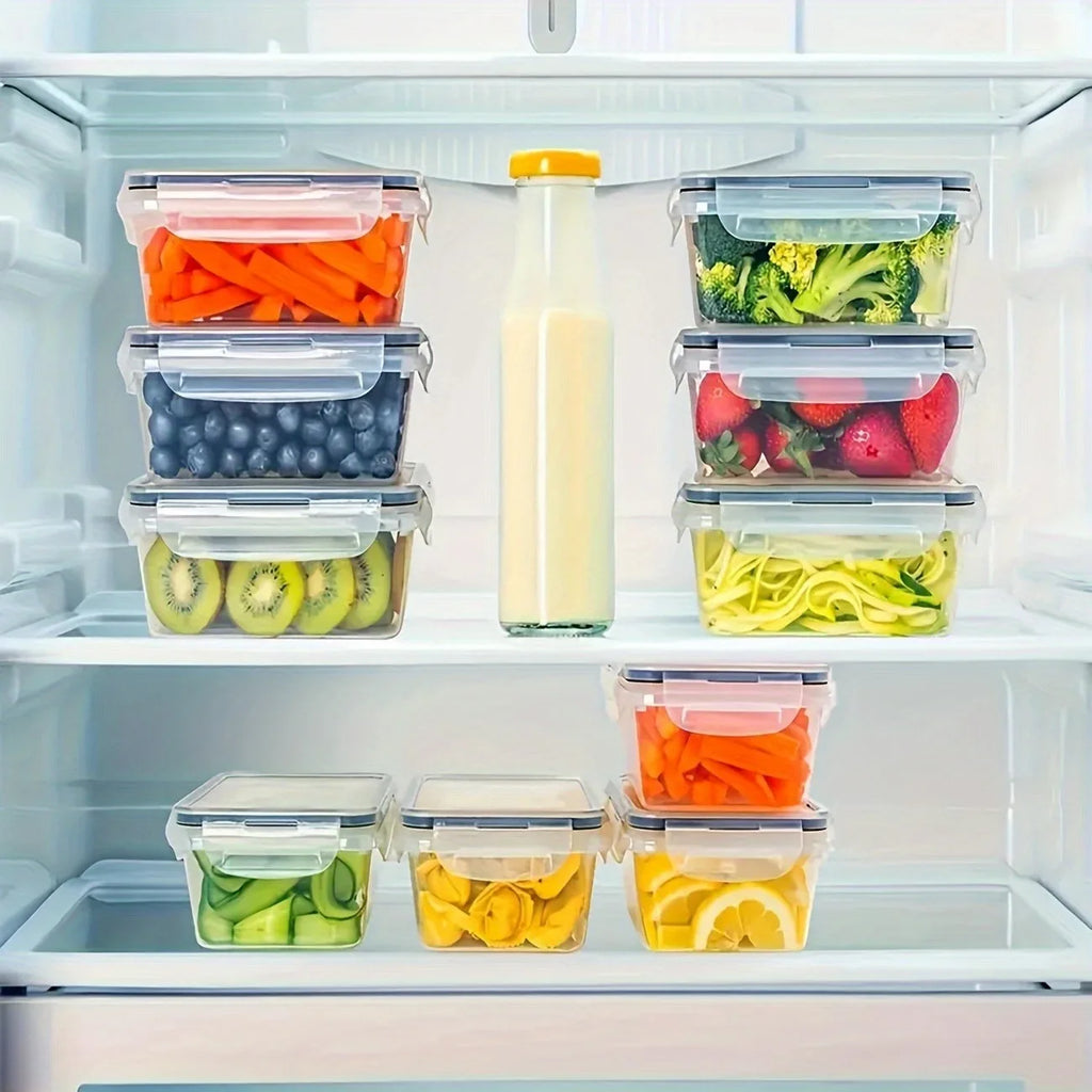 2026 New Clear Kitchen Food Storage Container Set Microwave Safe Multifunctional Plastic Lunch Box with Lid Airtight Leakproof