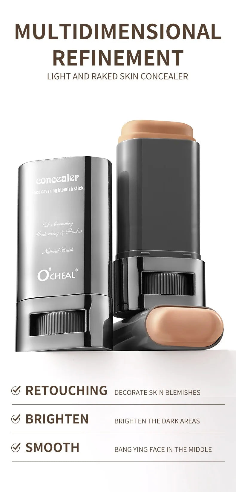 Matte Foundation Cream Stick Boosted Skin Tint Silky Texture Moisturizing Lasting Coverage Concealer Base Even Skin Tone Makeup
