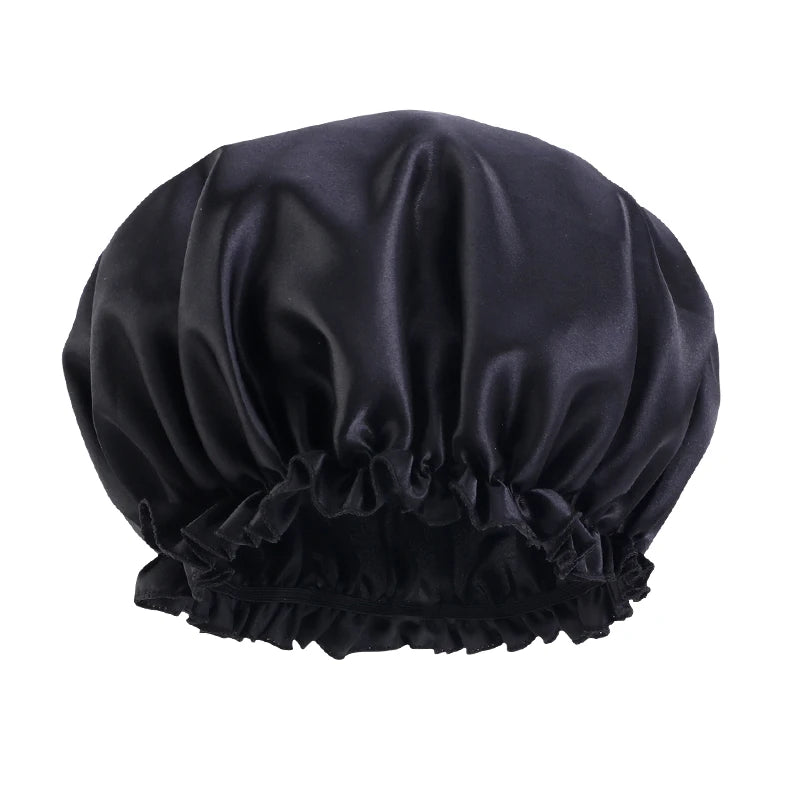 Solid Color Night Sleep Cap Women Elastic Satin Night Sleeping Hat Hair Care Bonnet Nightcap Makeup Head Wrap Cover Shower Cap