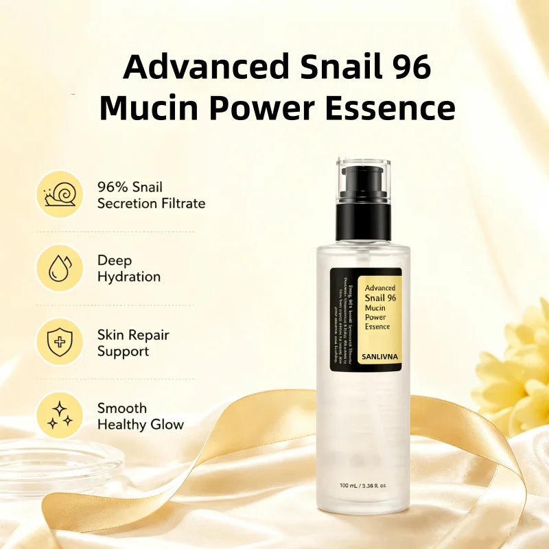 Korean Skincare Snail Mucin 96% Essence 100ml Hydrating Repair Serum for Dull Skin,Facial Brightening Anti-Aging Serum Face Care