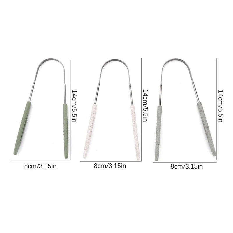 Z. 1PCS Stainless Steel Tongue Scraper Fresh Breath Cleaning Coated Tongue Toothbrush Oral Hygiene U-shaped Metal Tongue Scraper