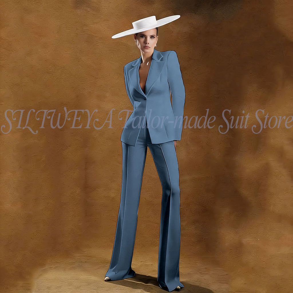 Ladies White Tailored Blazer Trousers Set Workplace Business Occasion Formal Attire 2026 Women Fashion Chic Office Commute Suit