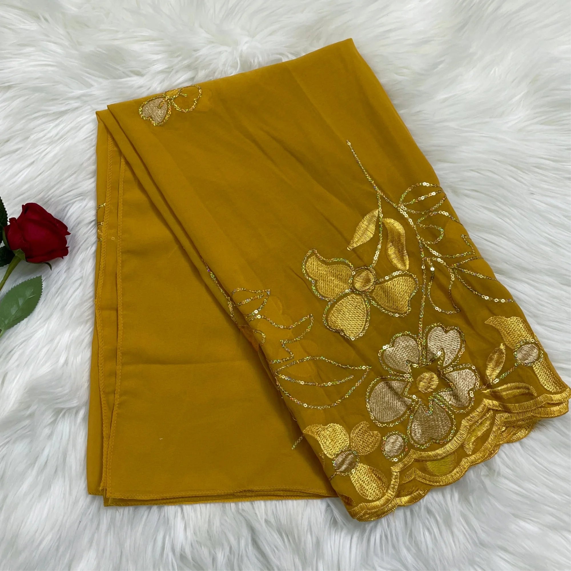 2023 Latest African Spring Women Scarf Chiffon Sequin Embroidered Ramadan Hijab Shawl Fashionable Casual Diamond  Headscarf