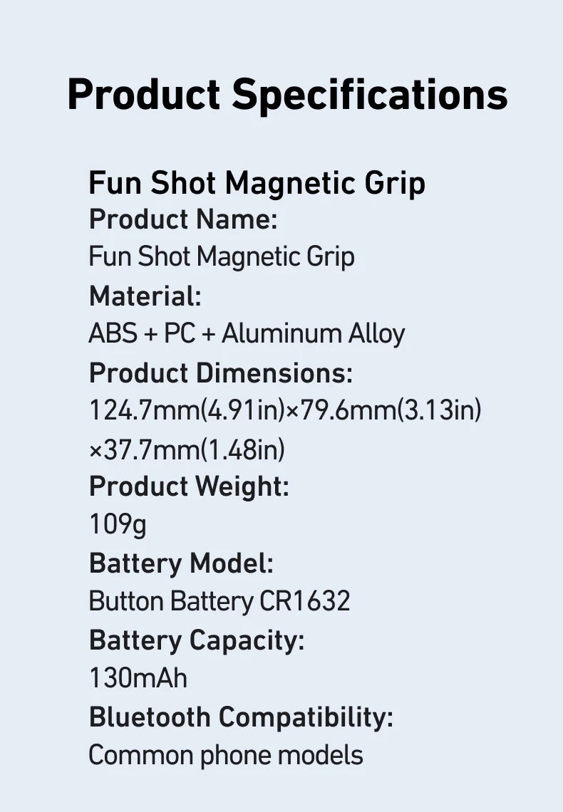 TELESIN Phone Camera Shoot Hand Grip Magnetic Smart Phone Holder Shooting Aid Remote Control Handle For Iphone Android Phone
