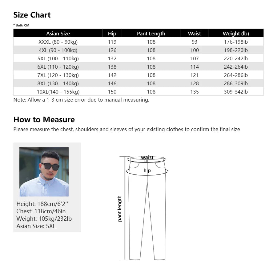 Winter Pants Men Straight Trousers Thicken Warm Oversize 6XL 7XL 8XL 10XL Plus Size Loose Fleece Formal Sweatpants Autumn Plush
