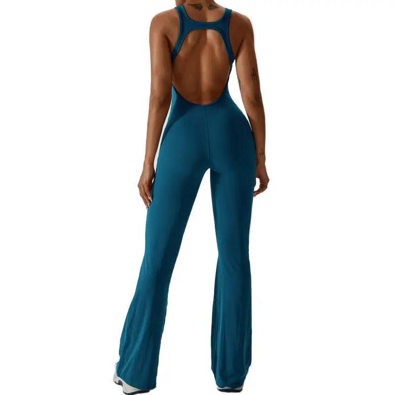 Summer Sport Yoga Jumpsuit Dance Traning Bell Bottoms One-Piece Clothes for Women  Sport Set Women Workout Clothes for Women
