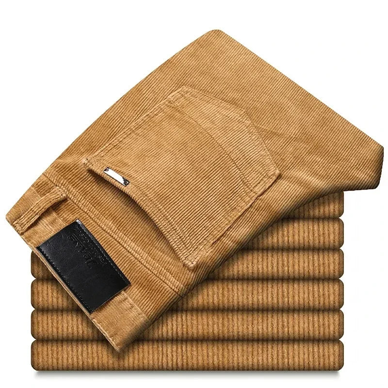 6 Color Men's Corduroy Casual Pants 2022 Autumn Winter New Style Business Fashion Stretch Regular Fit Trousers Male Clothes