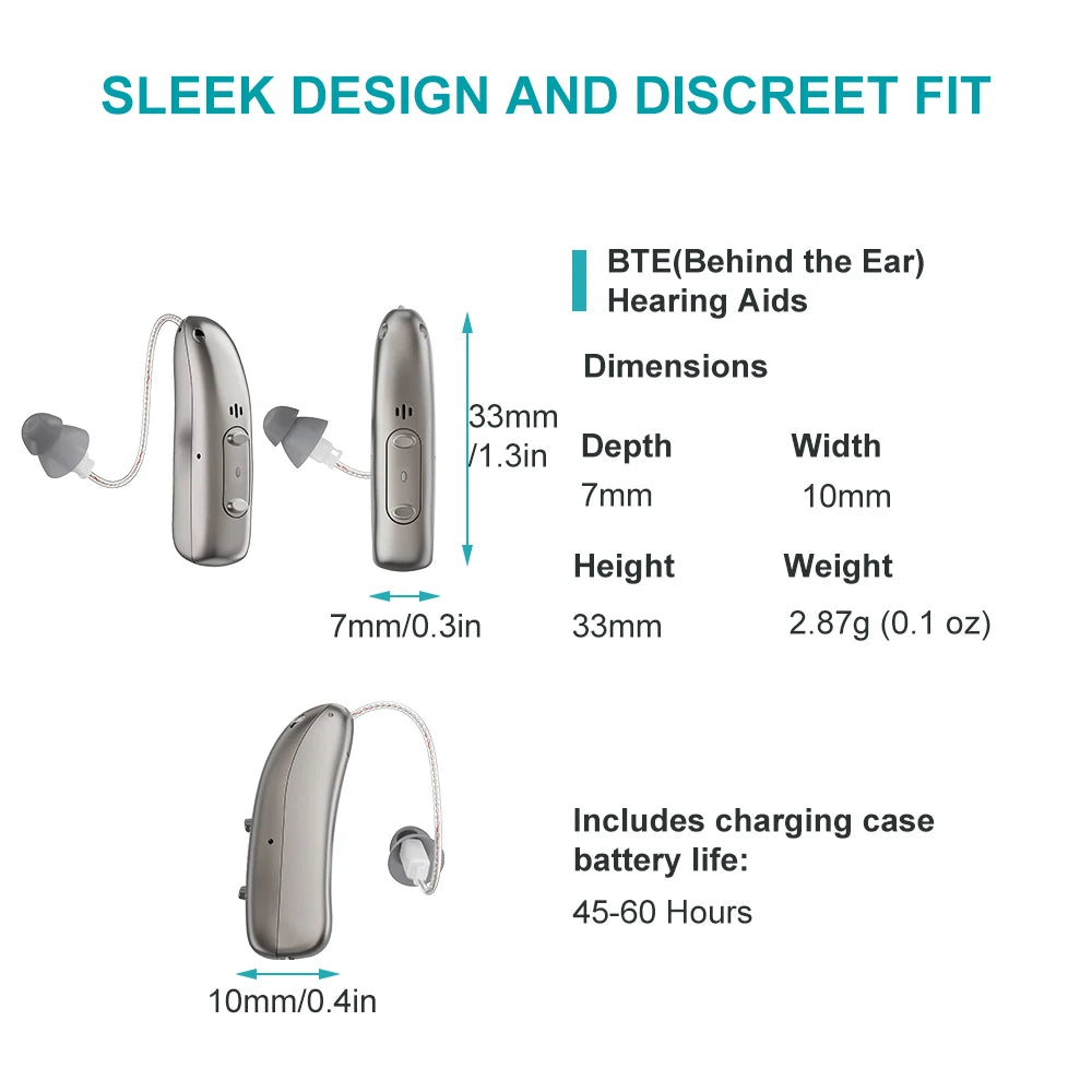 Rechargeable Hearing Aids Digital Hearing Aid for Deafness Elderly APP Control Sound Amplifier Bluetooth Hearing Aids Audifonos