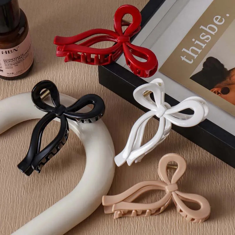 NEW Soft Silicone Bowknot Shark Clip Safe and High-end Anti Fall Claw Clip Trendy Hair Claw Hair Accessories for Women Girls